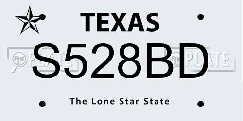 S528BD Texas License Plate