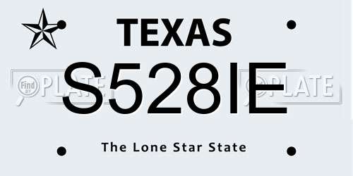 S528IE Texas License Plate