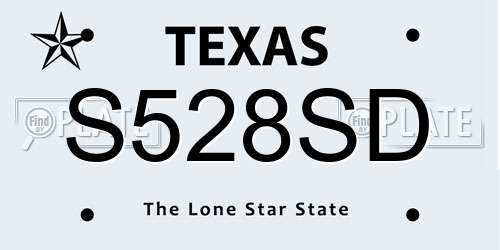 S528SD Texas License Plate
