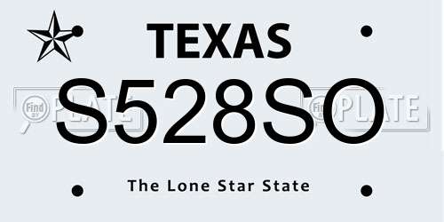 S528SO Texas License Plate