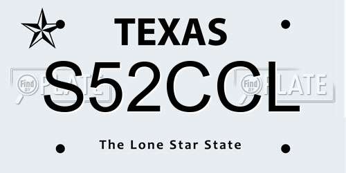 S52CCL Texas License Plate