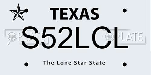 S52LCL Texas License Plate