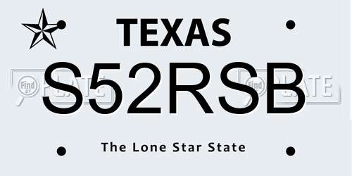 S52RSB Texas License Plate