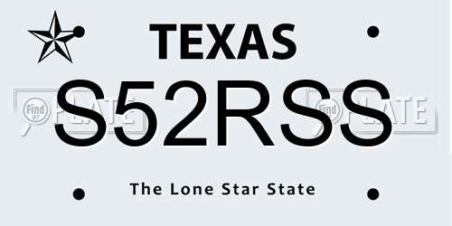 S52RSS Texas License Plate