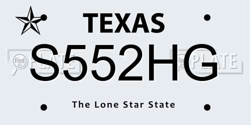 S552HG Texas License Plate