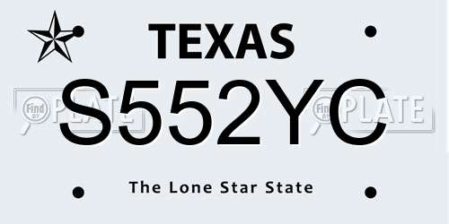 S552YC Texas License Plate