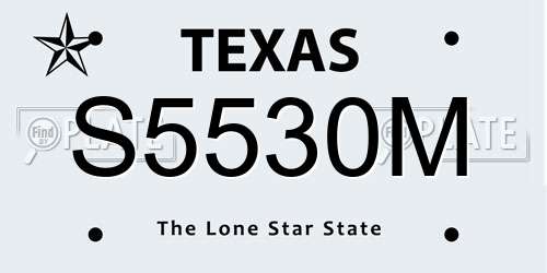 S5530M Texas License Plate