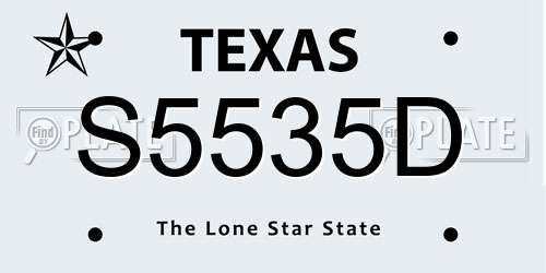 S5535D Texas License Plate