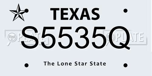 S5535Q Texas License Plate