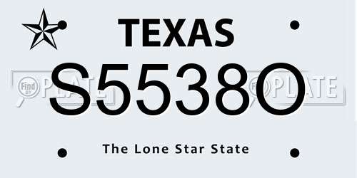 S5538O Texas License Plate