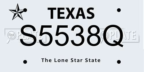 S5538Q Texas License Plate