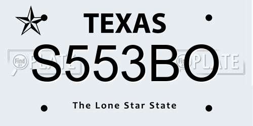 S553BO Texas License Plate