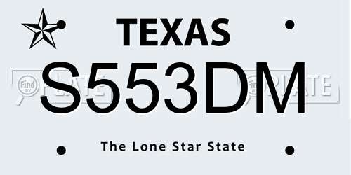 S553DM Texas License Plate
