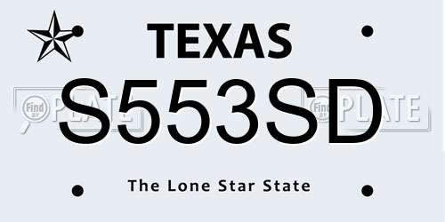 S553SD Texas License Plate