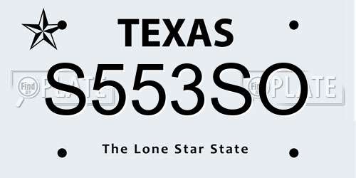 S553SO Texas License Plate