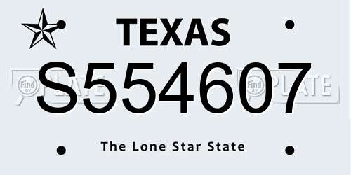 S554607 Texas License Plate