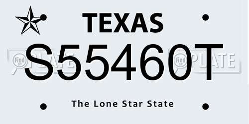 S55460T Texas License Plate