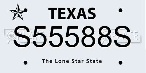 S55588S Texas License Plate