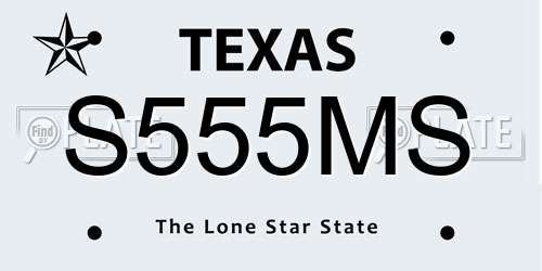 S555MS Texas License Plate