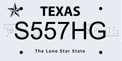S557HG Texas License Plate