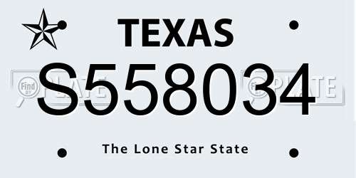 S558034 Texas License Plate