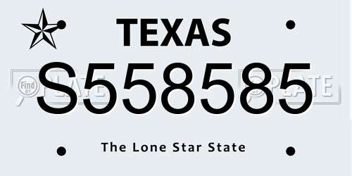 S558585 Texas License Plate