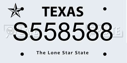 S558588 Texas License Plate