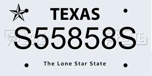 S55858S Texas License Plate