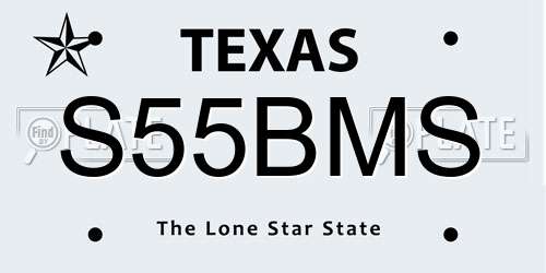 S55BMS Texas License Plate