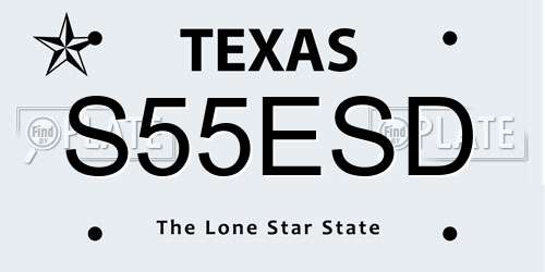 S55ESD Texas License Plate