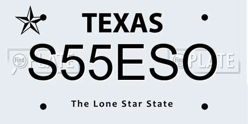 S55ESO Texas License Plate