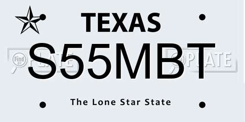 S55MBT Texas License Plate