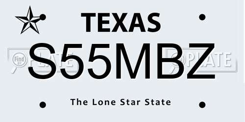 S55MBZ Texas License Plate