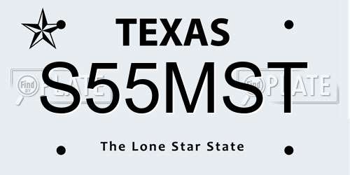 S55MST Texas License Plate