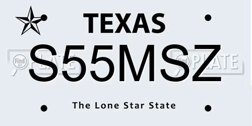 S55MSZ Texas License Plate