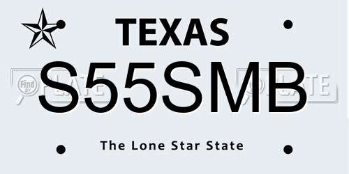 S55SMB Texas License Plate