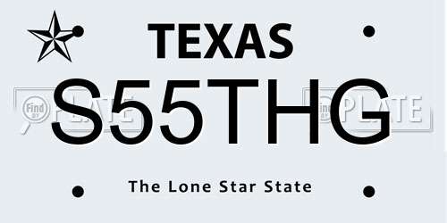 S55THG Texas License Plate