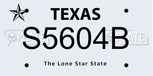 S5604B Texas License Plate