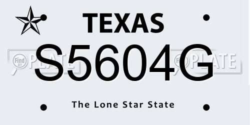 S5604G Texas License Plate