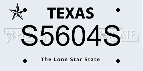 S5604S Texas License Plate