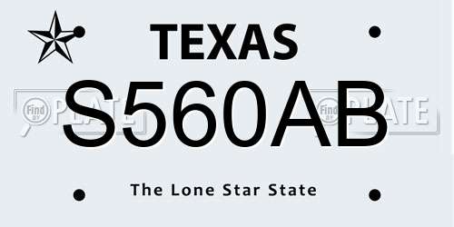 S560AB Texas License Plate