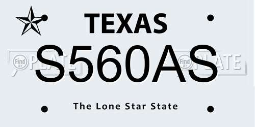 S560AS Texas License Plate