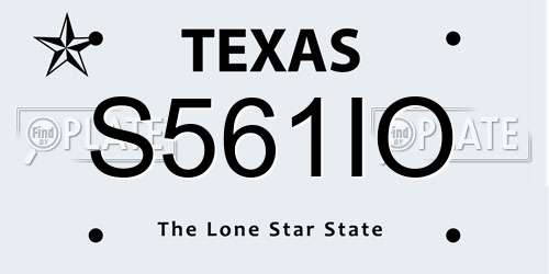 S561IO Texas License Plate