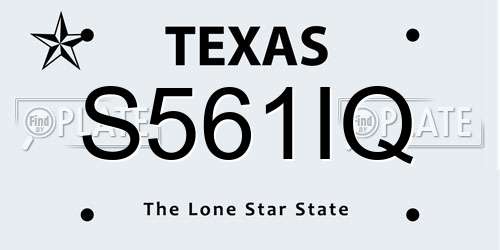 S561IQ Texas License Plate