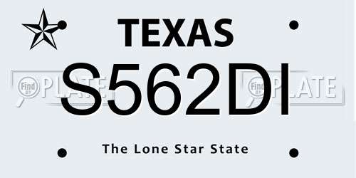 S562DI Texas License Plate