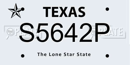 S5642P Texas License Plate