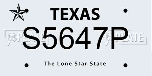 S5647P Texas License Plate