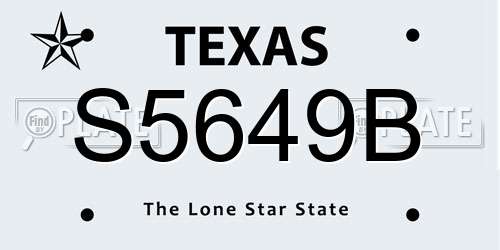 S5649B Texas License Plate