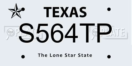 S564TP Texas License Plate