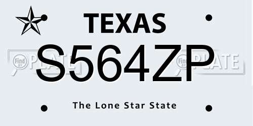S564ZP Texas License Plate